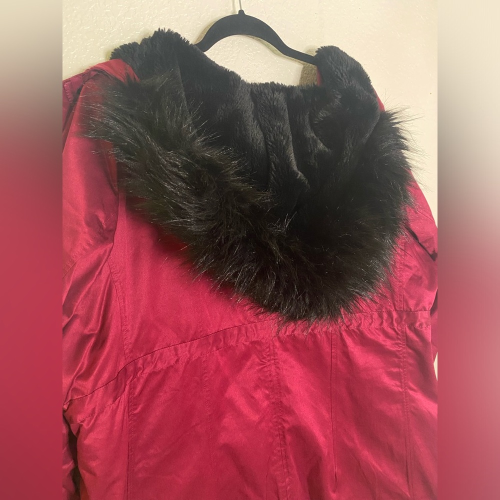 Torrid 3 in 1 nylon puffer parka Jacket Coat plus size 1 (14/16) Burgundy Red - Picture 9 of 12
